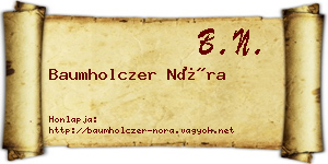 Baumholczer Nóra névjegykártya