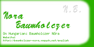 nora baumholczer business card